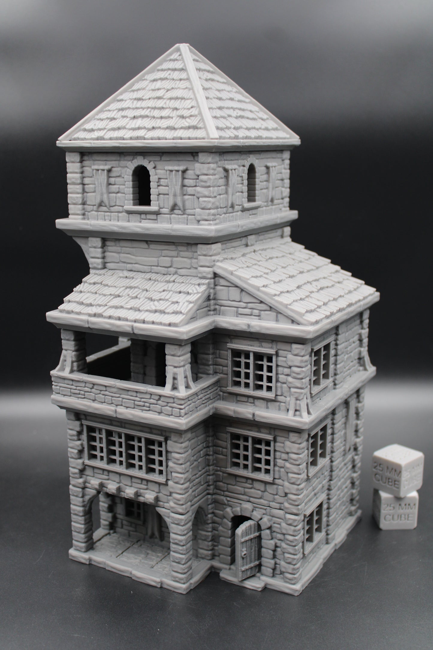 Tabletop Terrain Seaside Wood Roof 5 Story Short Tower House Dnd Rpg Wargame Skirmish 28-32mm