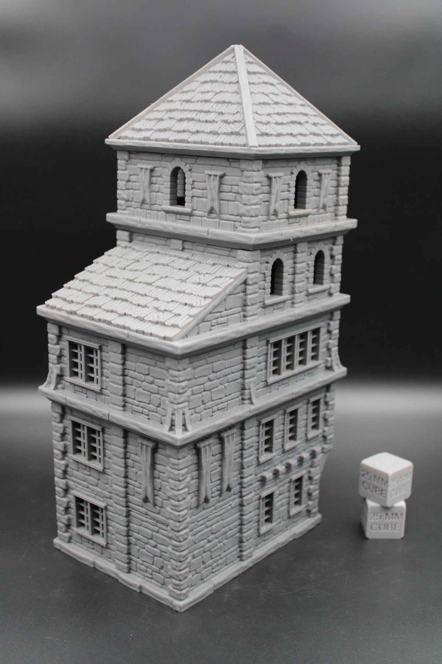 Tabletop Terrain Seaside Wood Roof 5 Story Short Tower House Dnd Rpg Wargame Skirmish 28-32mm