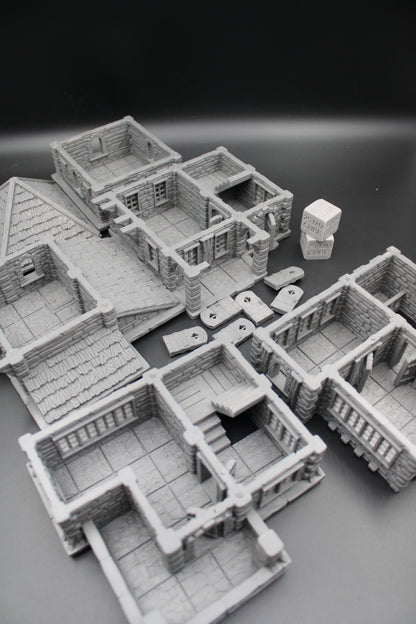 Tabletop Terrain Seaside Wood Roof 5 Story Short Tower House Dnd Rpg Wargame Skirmish 28-32mm