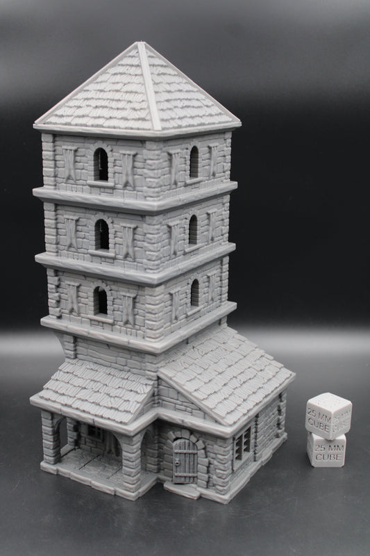Tabletop Terrain Seaside Wood Roof 5 Story Tall Tower House Dnd Rpg Wargame Skirmish 28-32mm
