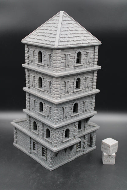 Tabletop Terrain Seaside Wood Roof 5 Story Tall Tower House Dnd Rpg Wargame Skirmish 28-32mm