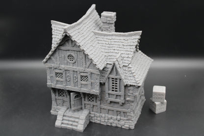 Tabletop Terrain Fantasy Upper Class Home Wood Roof Dnd RPG wargame skirmish 28-32mm