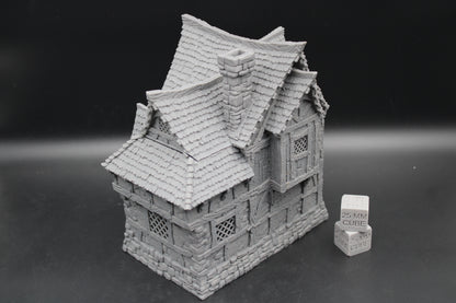 Tabletop Terrain Fantasy Upper Class Home Wood Roof Dnd RPG wargame skirmish 28-32mm