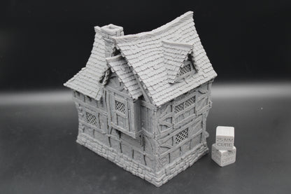 Tabletop Terrain Fantasy Upper Class Home Wood Roof Dnd RPG wargame skirmish 28-32mm