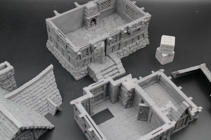 Tabletop Terrain Fantasy Upper Class Home Wood Roof Dnd RPG wargame skirmish 28-32mm