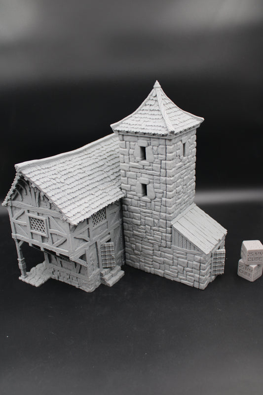 Tabletop Terrain Barracks Tower House Dnd RPG wargame skirmish 28 32mm