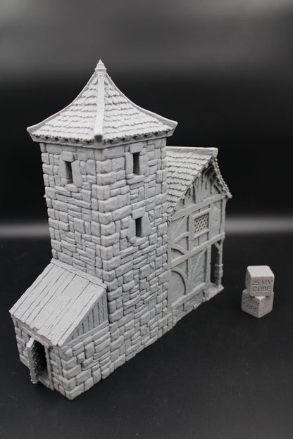 Tabletop Terrain Barracks Tower House Dnd RPG wargame skirmish 28 32mm