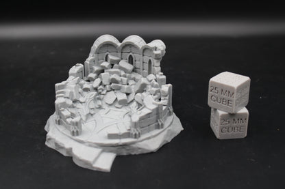 Tabletop Terrain Destroyed Library Ruin Elven Dnd RPG wargame skirmish 28mm