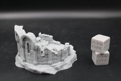 Tabletop Terrain Destroyed Library Ruin Elven Dnd RPG wargame skirmish 28mm