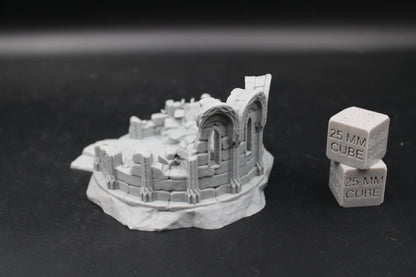 Tabletop Terrain Destroyed Library Ruin Elven Dnd RPG wargame skirmish 28mm