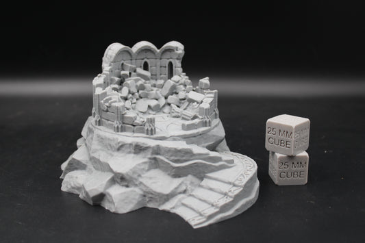 Tabletop Terrain Destroyed Library Ruin Stone Base Elven Dnd RPG wargame skirmish 28mm