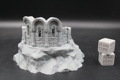 Tabletop Terrain Destroyed Library Ruin Stone Base Elven Dnd RPG wargame skirmish 28mm