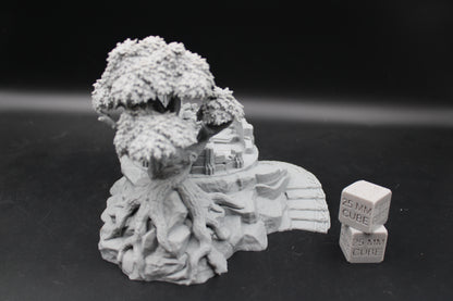 Tabletop Terrain Destroyed Library Ruin Stone Tree Base Elven Dnd RPG wargame skirmish 28mm