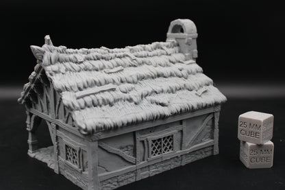 Tabletop Terrain Cottage Thatch Roof House Dnd RPG wargame skirmish 28mm