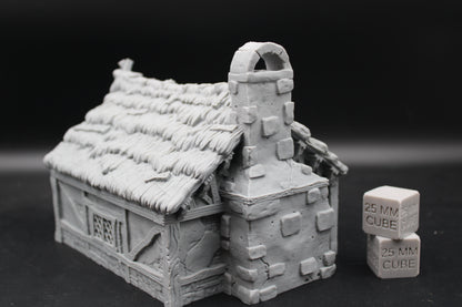 Tabletop Terrain Cottage Thatch Roof House Dnd RPG wargame skirmish 28mm