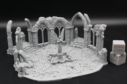 Tabletop Terrain Fantasy Town Plaza Temple Center Ruin Dnd RPG Wargame Skirmish 28mm