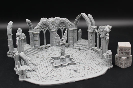 Tabletop Terrain Fantasy Town Plaza Temple Center Ruin Dnd RPG Wargame Skirmish 28mm