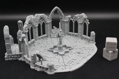 Tabletop Terrain Fantasy Town Plaza Temple Center Ruin Dnd RPG Wargame Skirmish 28mm