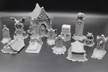 Tabletop Terrain Cemetery Tomb Crypt Set Dnd RPG wargame skirmish 28-32mm Spider