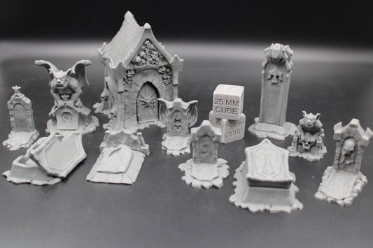 Tabletop Terrain Cemetery Tomb Crypt Set Dnd RPG wargame skirmish 28-32mm Spider
