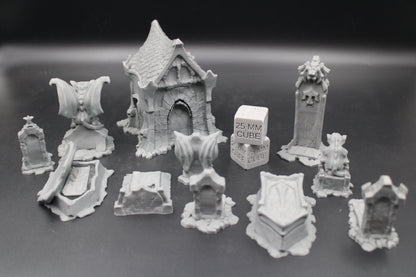 Tabletop Terrain Cemetery Tomb Crypt Set Dnd RPG wargame skirmish 28-32mm Spider