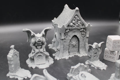 Tabletop Terrain Cemetery Tomb Crypt Set Dnd RPG wargame skirmish 28-32mm Spider