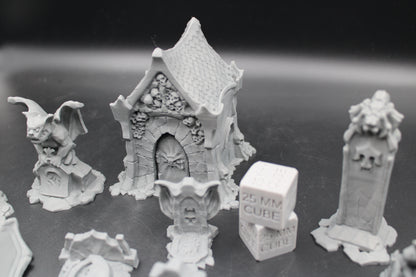 Tabletop Terrain Cemetery Tomb Crypt Set Dnd RPG wargame skirmish 28-32mm Spider