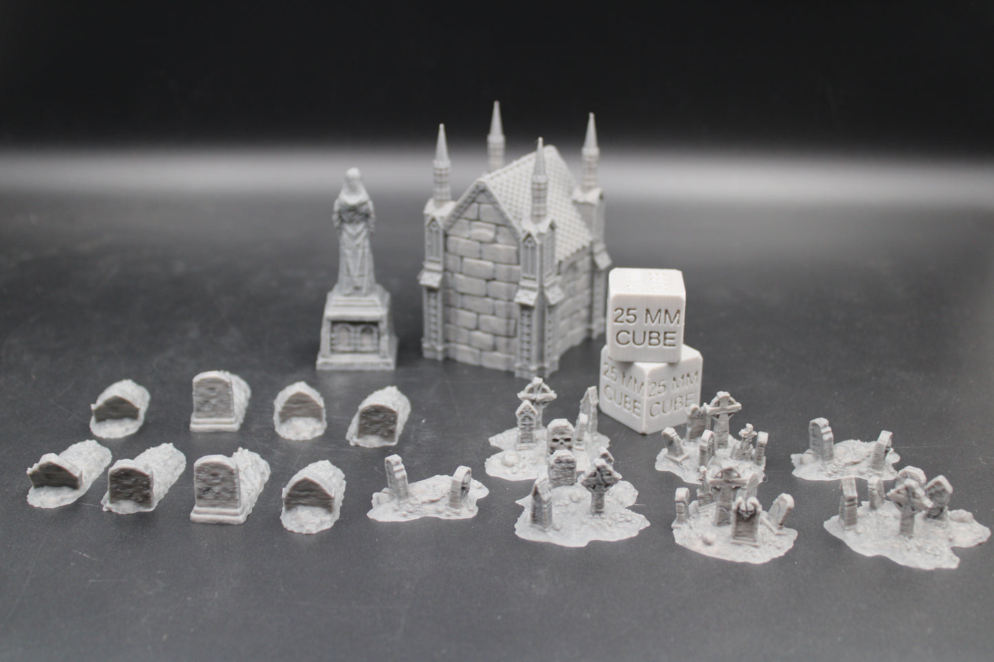 Tabletop Terrain Cemetery Mausoleum 17 Piece Set Dnd RPG Wargame Skirmish 28mm