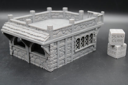 Tabletop Terrain Seaside Merchant Trader Shop Flat Roof Dnd Rpg Wargame Skirmish 28-32mm