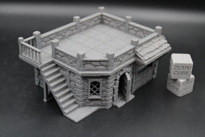 Tabletop Terrain Seaside Merchant Trader Shop Flat Roof Dnd Rpg Wargame Skirmish 28-32mm