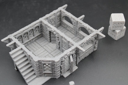 Tabletop Terrain Seaside Merchant Trader Shop Flat Roof Dnd Rpg Wargame Skirmish 28-32mm