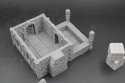 Tabletop Terrain Seaside Merchant Trader Shop Wood Roof Dnd Rpg Wargame Skirmish 28-32mm