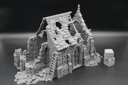 Tabletop Terrain Fantasy Temple Monastery Chapel Church Ruin Dnd RPG Wargame Skirmish