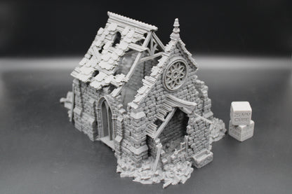 Tabletop Terrain Fantasy Temple Monastery Chapel Church Ruin Dnd RPG Wargame Skirmish