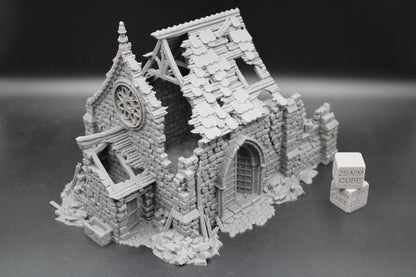 Tabletop Terrain Fantasy Temple Monastery Chapel Church Ruin Dnd RPG Wargame Skirmish