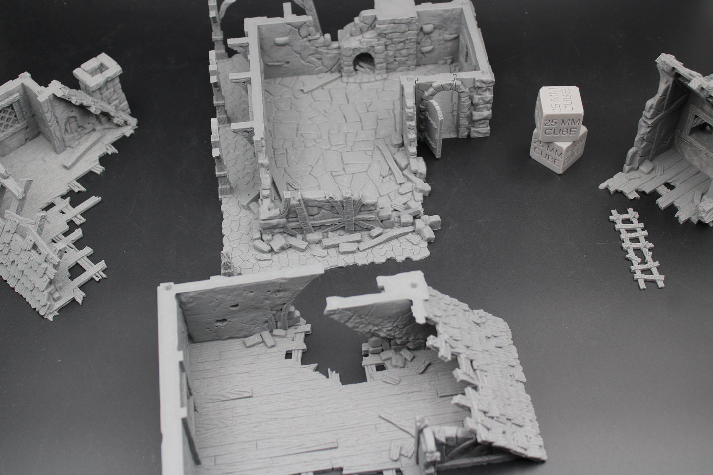 Tabletop Terrain Ruin 4 story Medieval Mansion Dnd RPG wargame skirmish 28mm