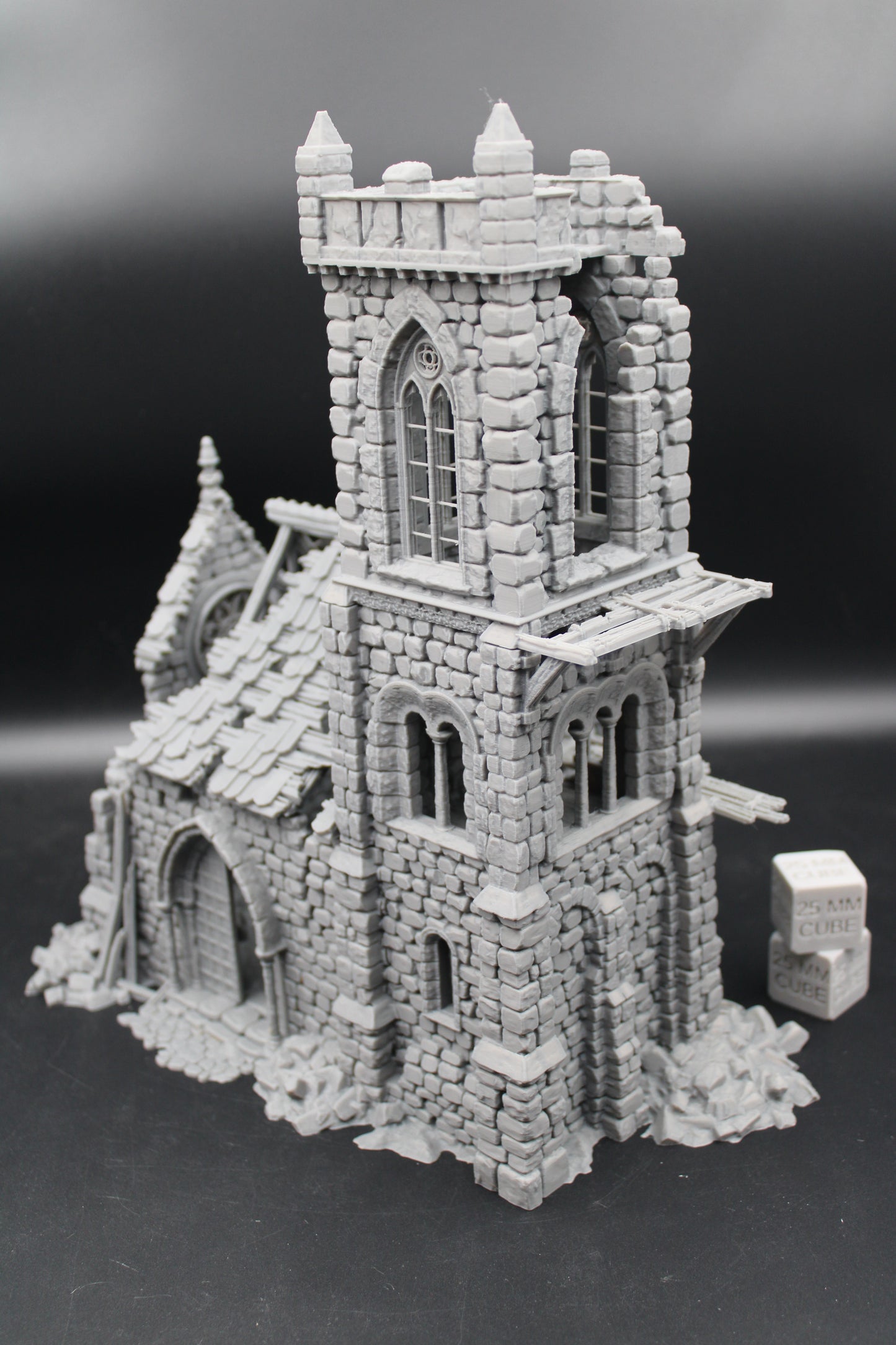 Tabletop Terrain Fantasy Temple Monastery Chapel Church Belltower Ruin Dnd RPG Wargame Skirmish