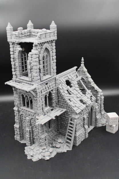 Tabletop Terrain Fantasy Temple Monastery Chapel Church Belltower Ruin Dnd RPG Wargame Skirmish