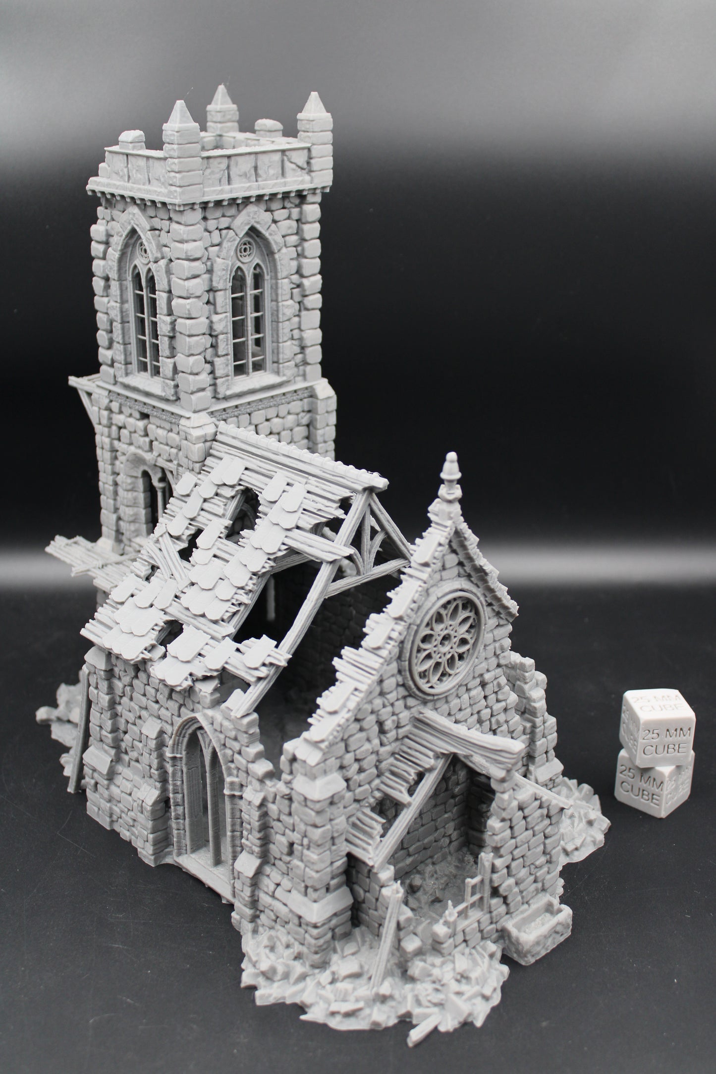 Tabletop Terrain Fantasy Temple Monastery Chapel Church Belltower Ruin Dnd RPG Wargame Skirmish