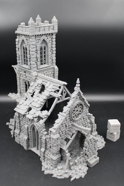 Tabletop Terrain Fantasy Temple Monastery Chapel Church Belltower Ruin Dnd RPG Wargame Skirmish
