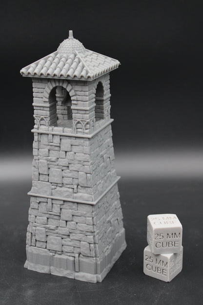 Tabletop Terrain Medieval Fantasy Signal Bell Tower Dnd RPG Wargame Skirmish 28mm