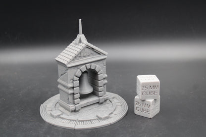 Tabletop Terrain Medieval Fantasy City Town Bell Monument Dnd RPG Wargame Skirmish 28mm
