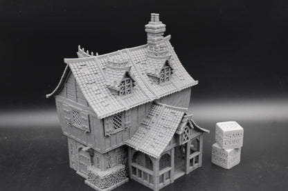 Tabletop Terrain Medieval Fantasy Hardwood Manor House Dnd RPG Wargame Skirmish 28mm