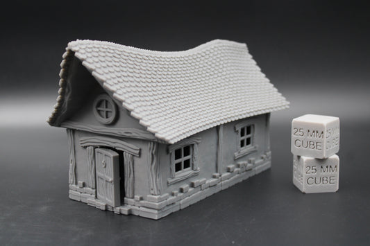 Tabletop Terrain Curved Roof Cottage Dnd RPG Wargame Skirmish 28mm
