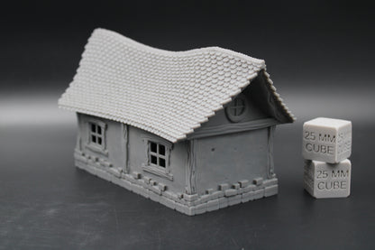 Tabletop Terrain Curved Roof Cottage Dnd RPG Wargame Skirmish 28mm