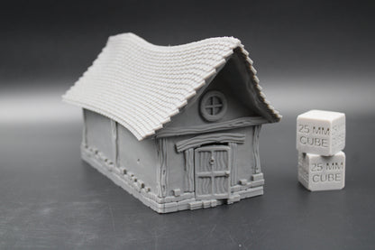 Tabletop Terrain Curved Roof Cottage Dnd RPG Wargame Skirmish 28mm