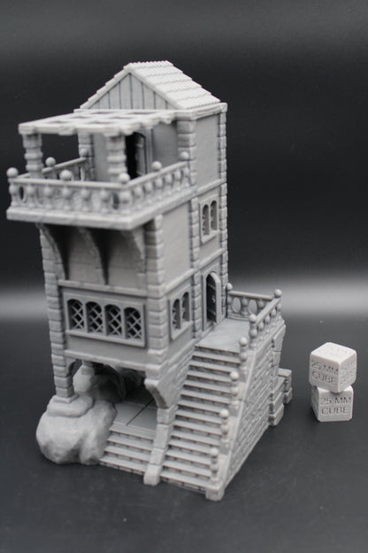 Tabletop Terrain Seaside Cliffside Pergola Roof House Dnd Rpg Wargame Skirmish 28-32mm