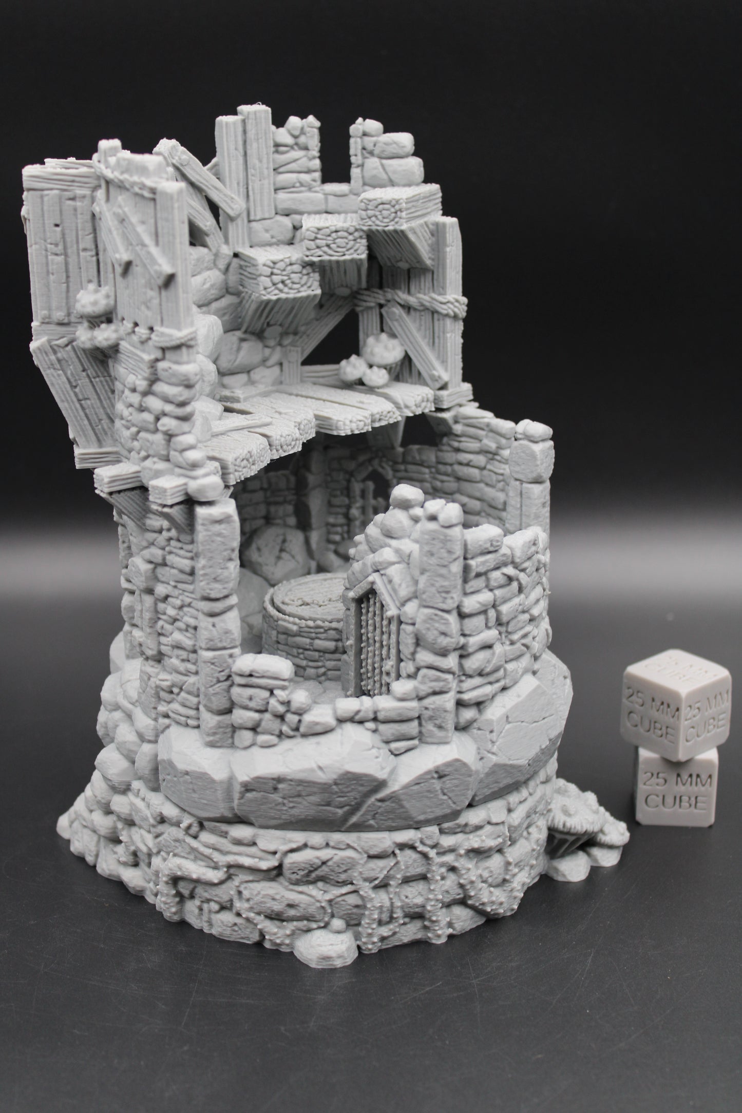 Tabletop Terrain Tower Ruin with Crypt Ossuary Dnd Rpg Skirmish Wargame 28mm