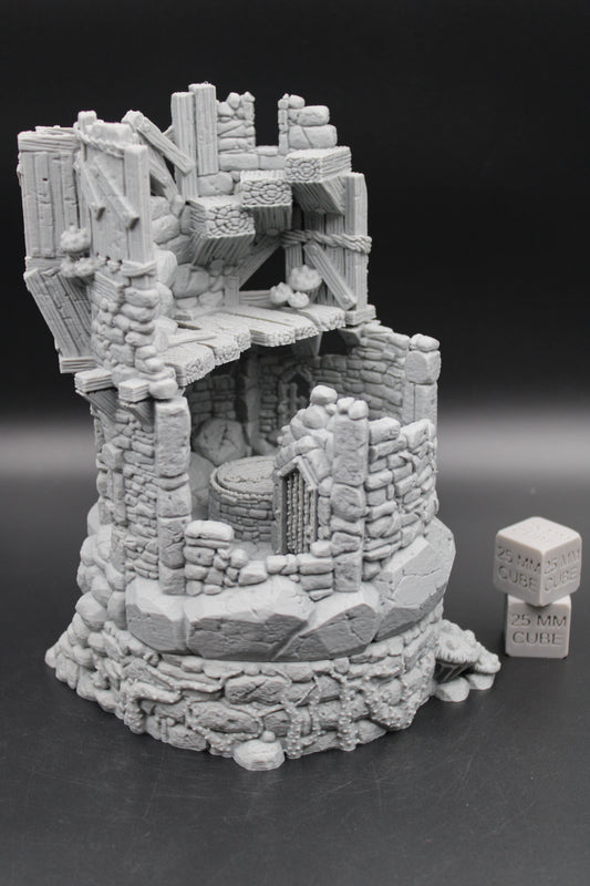 Tabletop Terrain Tower Ruin with Crypt Ossuary Dnd Rpg Skirmish Wargame 28mm