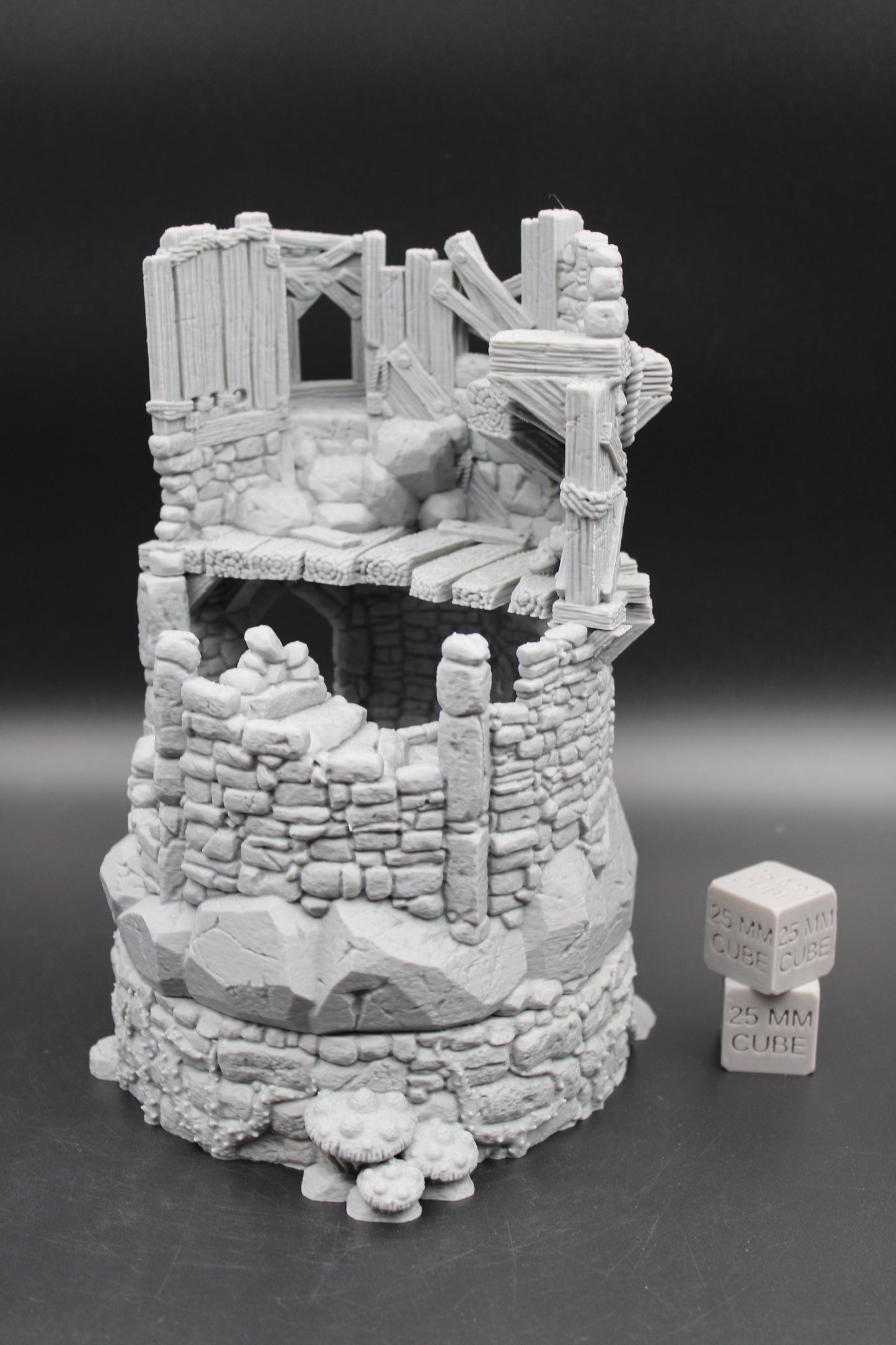 Tabletop Terrain Tower Ruin with Crypt Ossuary Dnd Rpg Skirmish Wargame 28mm